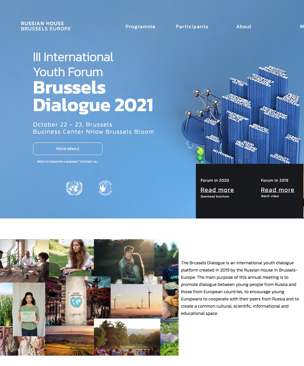Page Internet. III International Youth Forum Brussels Dialogue 2021. 2021-10-22